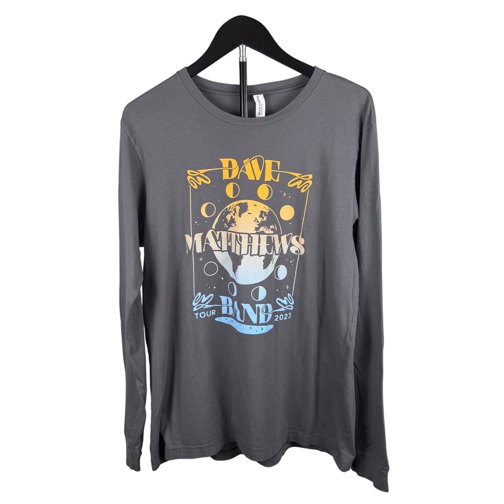 Dave Matthews Band 2023 Tour Long Sleeve Shirt Gray Graphic Concert Tee Large